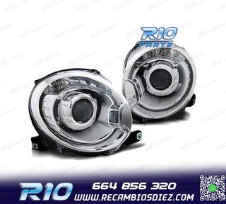 FAROS PARA FIAT 500 07- PROJEKTOR CROMADO