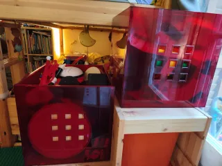 Caja Lekman Ikea Roja Transparente