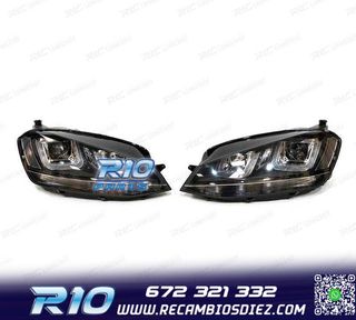 FAROS VOLKSWAGEN VW GOLF 7 12-17 XENON LUZ DIURNA DRL NEGRO