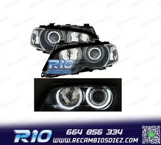 FAROS BMW E46 COUPE 99-03 OJOS ANGEL CCFL INTERMITENTES FOND