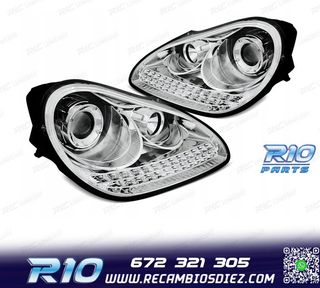 FAROS PARA PORSCHE CAYENNE 02-06 LUZ DIURNA XENON FONDO CRO