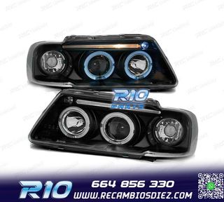 FAROS OJOS ANGEL AUDI A3 8L 96-00 FONDO NEGRO