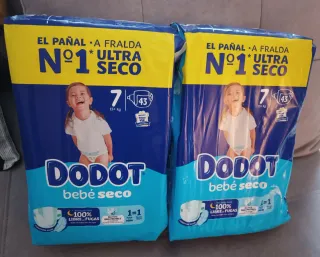 2 paquetes pañales Dodot talla 7