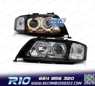 FAROS AUDI A6 4B 97-99 OJOS ANGEL FONDO NEGRO