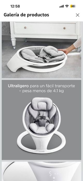 Hamaca Mecedora Eléctrica Bebé Munchkin