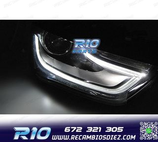FAROS AUDI A4 B8 12-15 DRL NEGROS