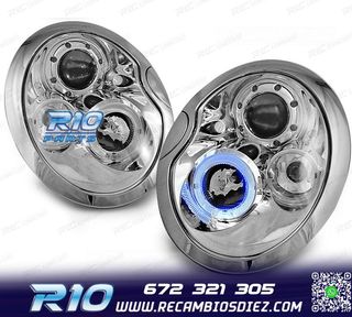 FAROS PARA MINI COOPER 01-04 OJOS ANGEL CROMADOS