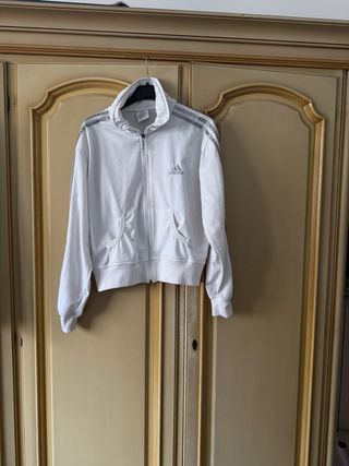 Giacca Adidas Vintage Bianca e Argento Y2K