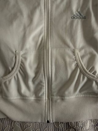 Giacca Adidas Vintage Bianca e Argento Y2K