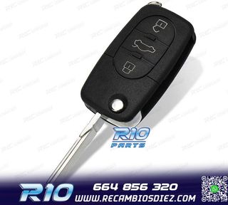 CARCASA LLAVE AUDI CUADRADA 3 BOTONES ESPADIN LISO