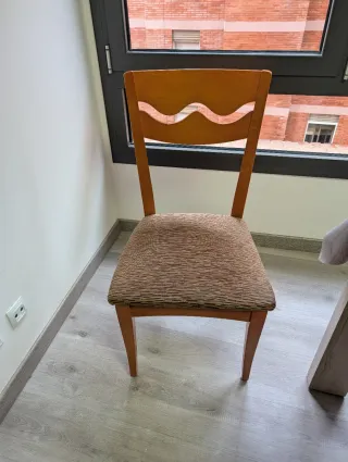 4 Sillas Comedor Madera Tapizadas