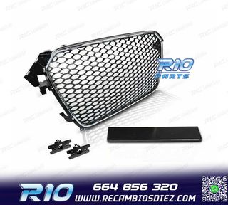 PARRILLA AUDI A4 B8 11-15 CROMO NEGRO LOOK RS