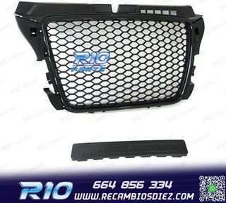 PARRILLA AUDI A3 8P 08-12 LOOK RS3 NEGRO BRILLO