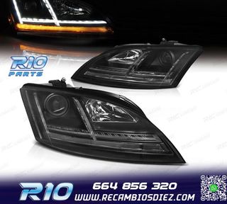 FAROS XENON AUDI TT 8J 06-10 LUZ DIURNA LED DINAMICO NEGRO