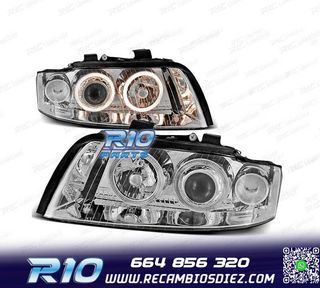 FAROS OJOS ANGEL AUDI A4 00-04 OJOS ANGEL CROMADOS