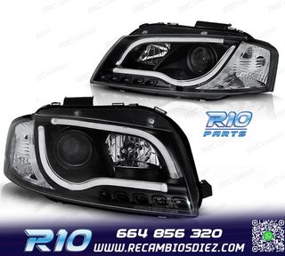 FAROS AUDI A3 8P 03-08 TRU DRL NEGROS