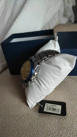 Reloj Time Force Plata y Azul Nuevo