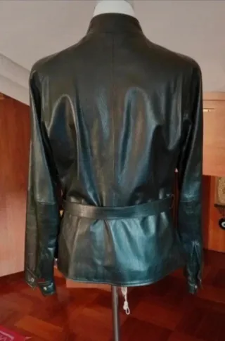 Giacca Versace Pelle Nera Donna Taglia L