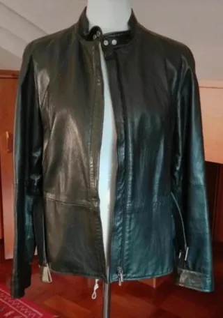 Giacca Versace Pelle Nera Donna Taglia L