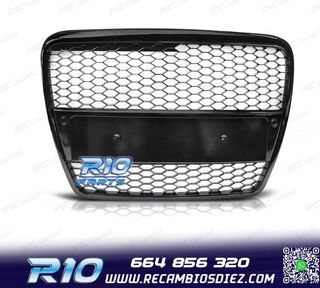 PARRILLA AUDI A6 C6 04-08 LOOK RS NEGRO BRILLO