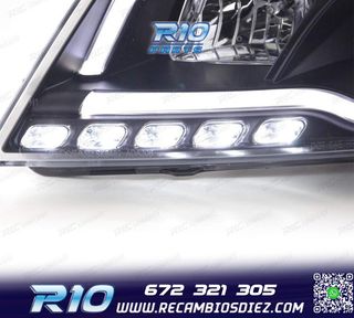 FAROS AUDI A3 8P 08-12 LUZ DIURNA TUBE LIGHT FONDO NEGRO