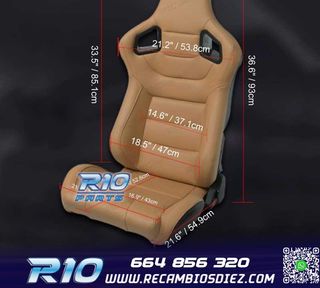 ASIENTO DEPORTIVO SEMI BAQUET ESTILO RS CUERO BEIGE