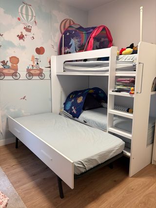 Litera con cama nido Kenay Home (sin colchones)