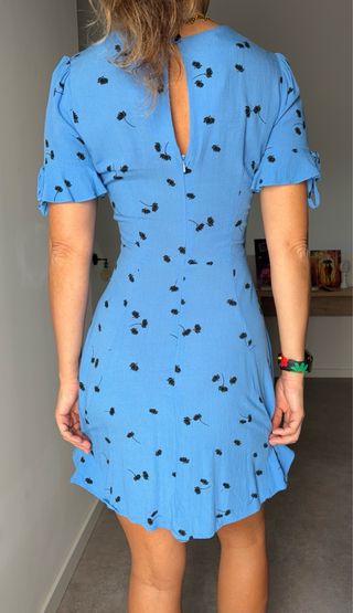 Vestido Verano Azul Estampado Floral Talla XS