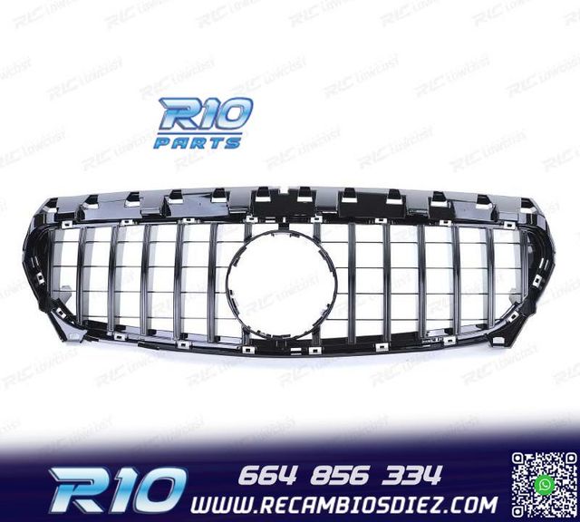 PARRILLA MERCEDES CLA W117 13-16 LOOK AMG GTR NEGRO BRILLO