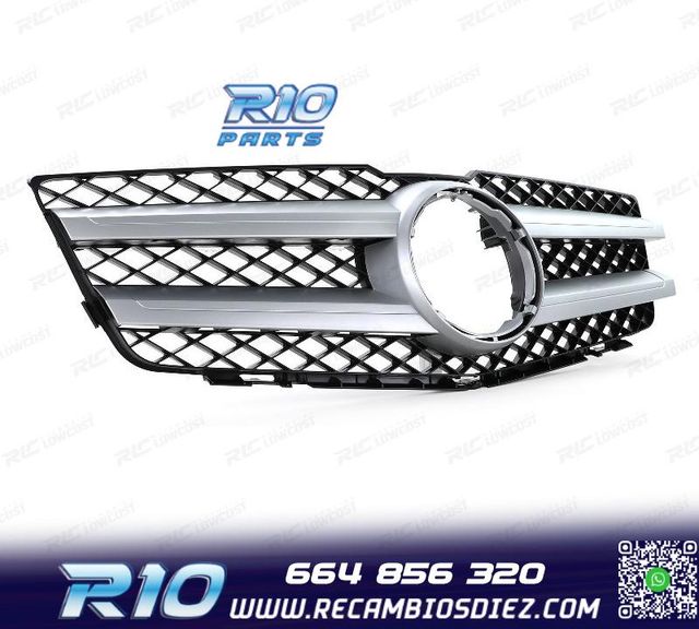 PARRILLA MERCEDES GLK X204 08-12 LOOK AMG NEGRO PLATA