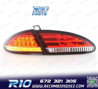 PILOTOS SEAT LEON 04-09 1P LED ROJO CROMO