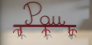 Colgador hierro forjado Pau rojo