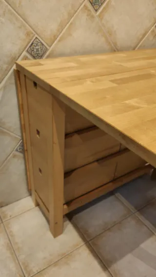 Mesa abatible Ikea Norden madera maciza abedul