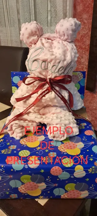 Manta pesada bebe rosa regalo recien nacido