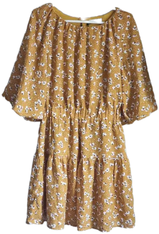 Vestido corto floral amarillo