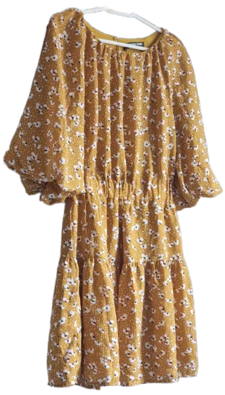 Vestido corto floral amarillo