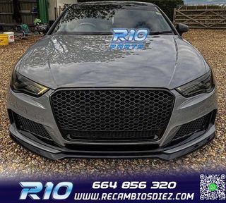 PARRILLA AUDI A3 8V 12-16 LOOK RS3 NEGRO BRILLANTE ABS