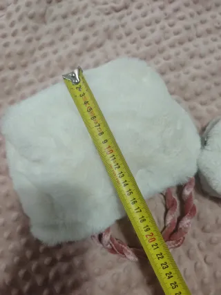 Bolso de fiesta blanco con asa rosa palo