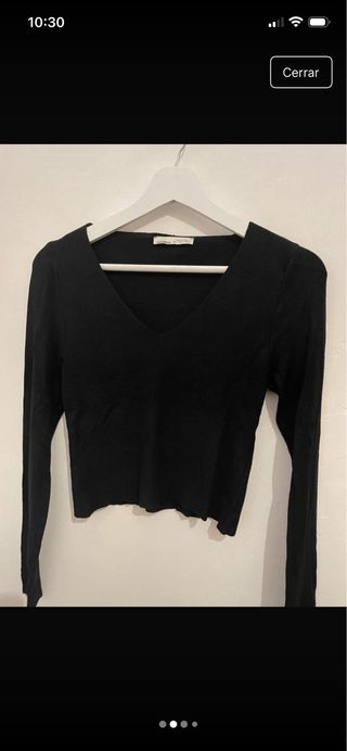 Jersey negro manga larga mujer