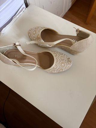 Sandalias Esparto Beige Talla 40