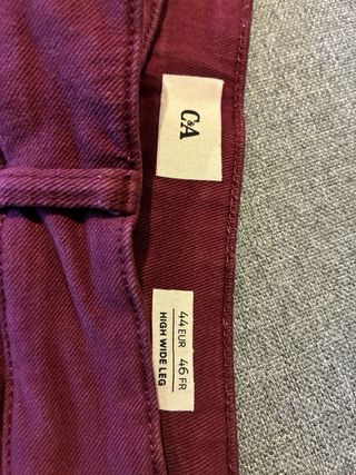 Pantalón C&A High Wide Leg burdeos