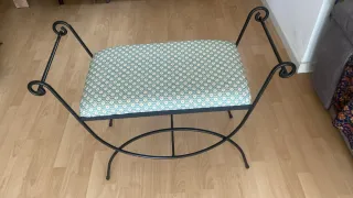 Banqueta Asiento Tela y Metal