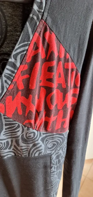 Abito cotone manica lunga fantasia