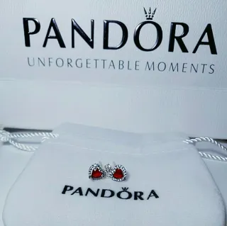 Pendientes Pandora Corazón Rojo Circonitas
