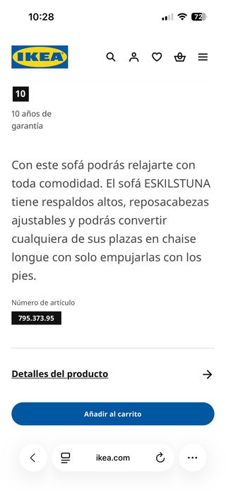 Sofá 3 plazas con chaiselongue beige