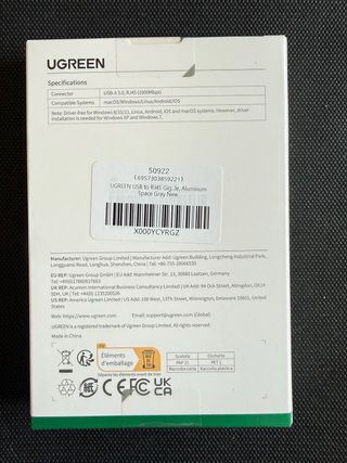 Adaptador de Red UGREEN USB a Ethernet Gigabit