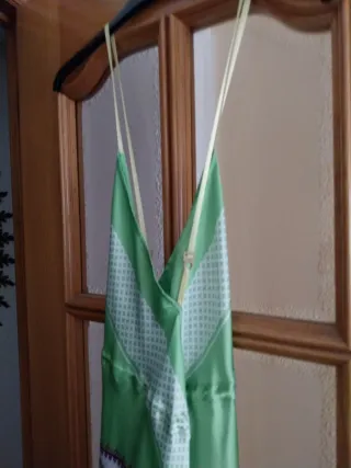 Vestido largo verano verde y morado