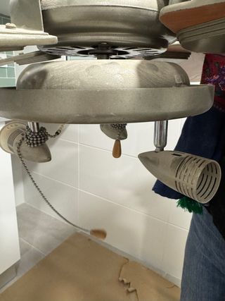 Lámpara Ventilador Metálica Plateada