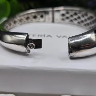 Pulsera Rígida Cebra Negra y Plateada
