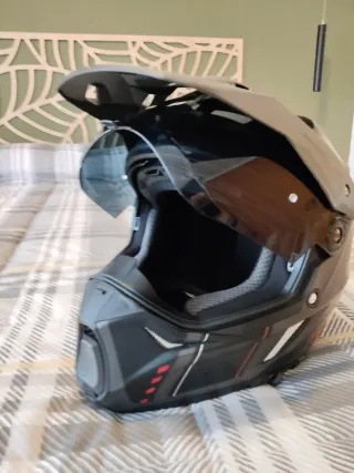 Casco Moto Trail FC-Moto Negro/Gris